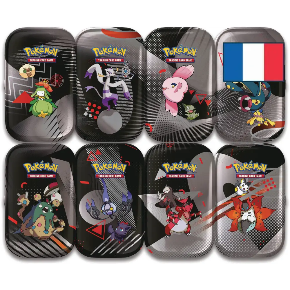 Mini-Tins Unys Écarlate et Violet EV 10.5 – Foudre Noire et Flamme Blanche (1x mini-boîte aléatoire) – FR 🚩 2 PAR PERSONNE/ADRESSE 🚩