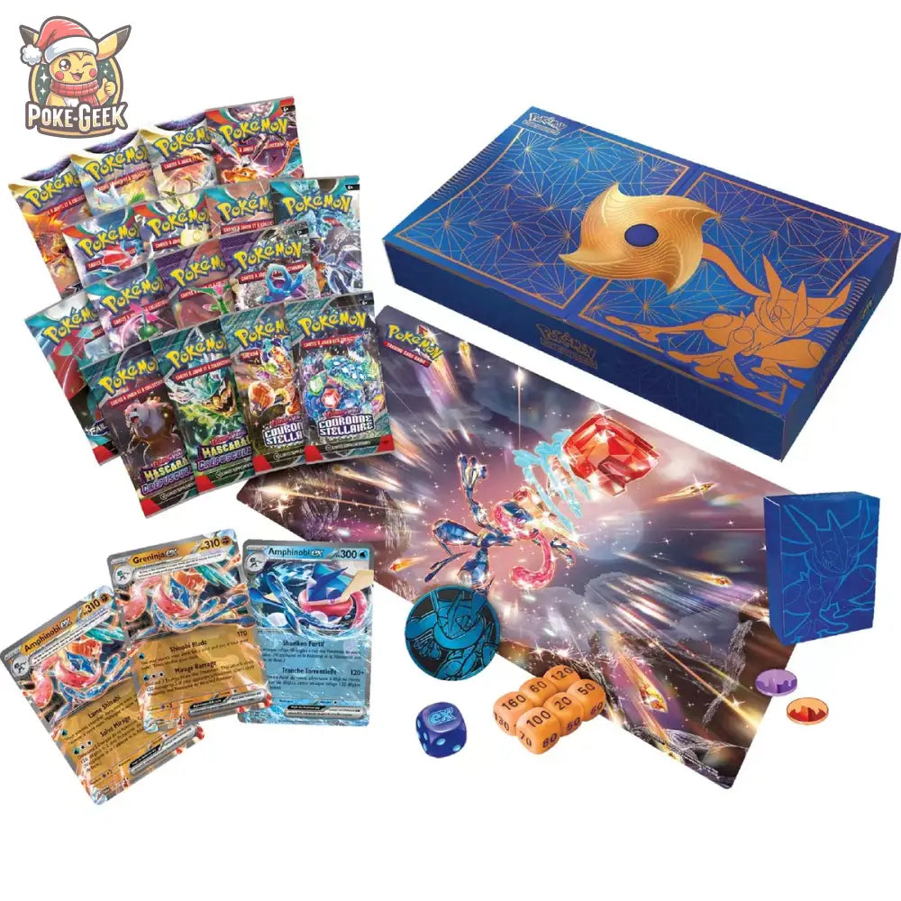 Coffret Ultra Premium Pokémon Amphinobi EX – 16 Boosters + Tapis – FR
