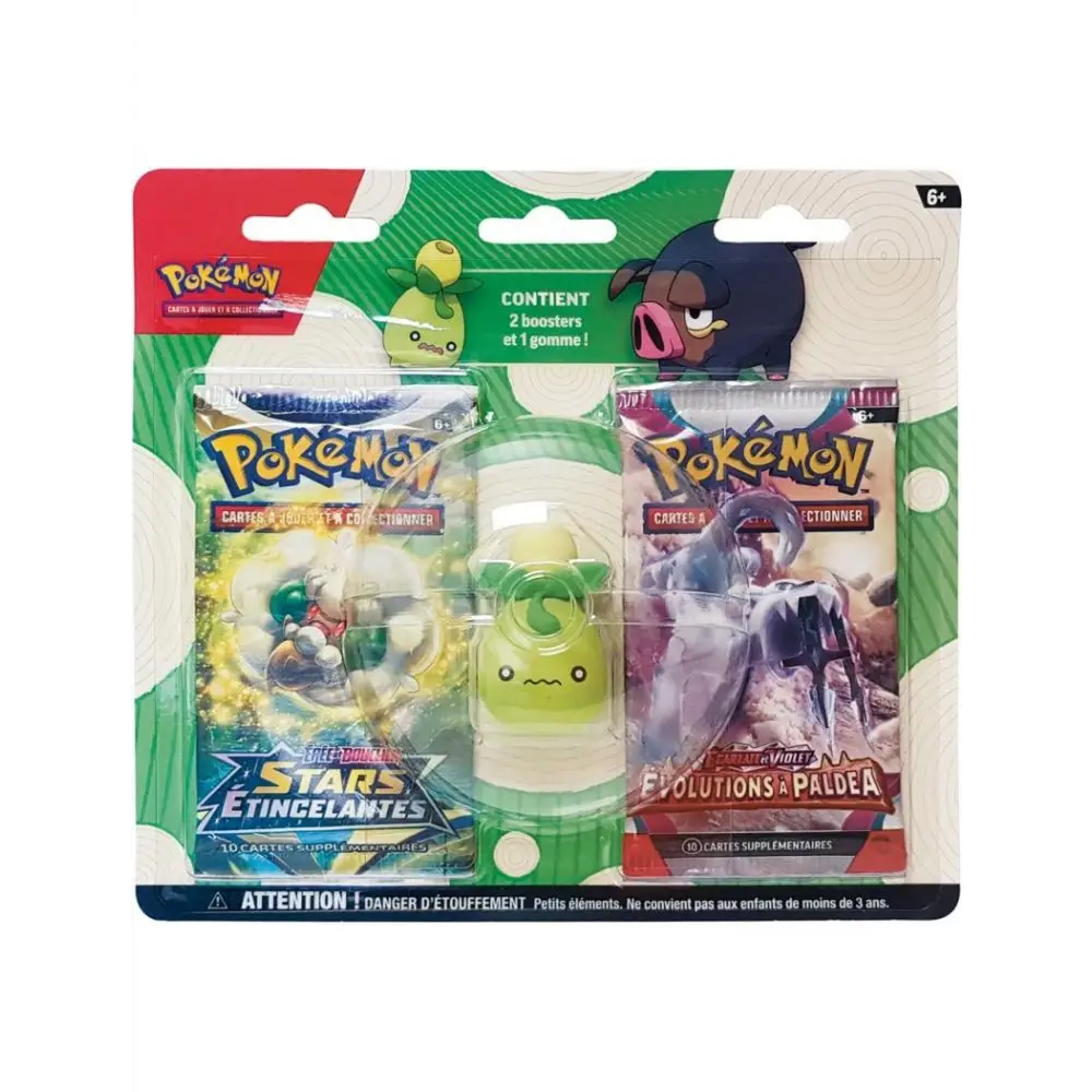 Ensemble Rentrée des classes Gomme + 2 boosters (1x blister aléatoire avec gomme Olivini ou Gourmelet) FR