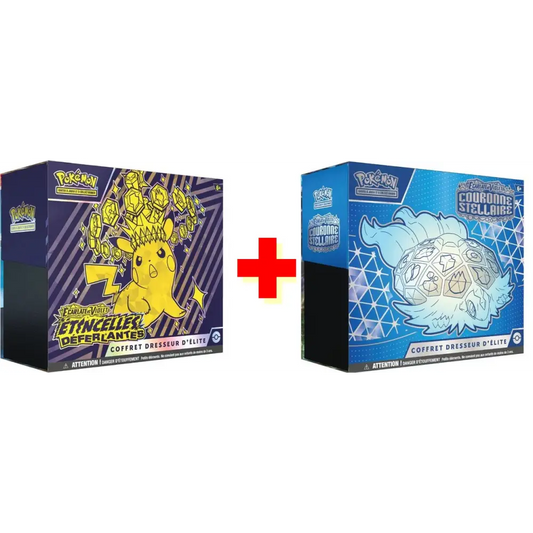 Pack ETB Étincelles Déferlantes (EV08) + ETB Couronne Stellaire EV7 FR