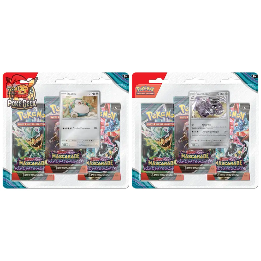 Pokémon - Carton de 12 Tri Pack de 3 boosters EV06 : Mascarade Crépusculaire - FR